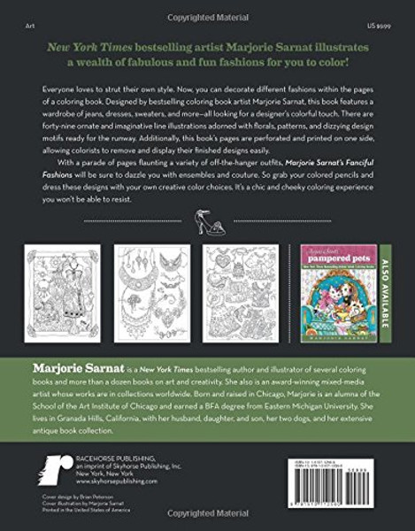 Marjorie Sarnat's Fanciful Fashions: New York Times Bestselling Artists' Adult Coloring Books