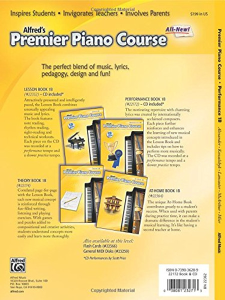 Premier Piano Course Performance, Bk 1B: Book & CD