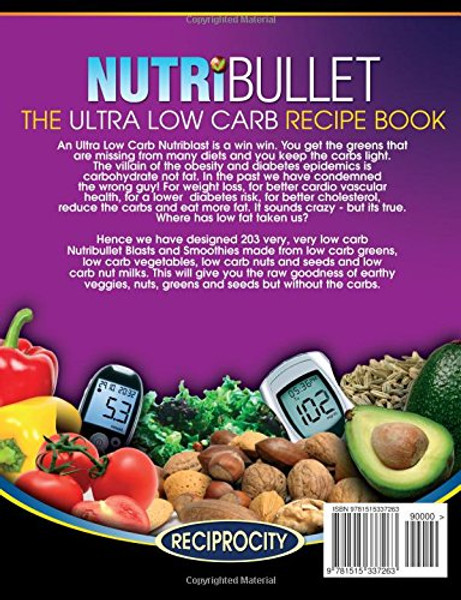 NutriBullet Ultra Low Carb Recipe Book: 203 Ultra Low Carb Diabetic Friendly NutriBlast and Smoothie Recipes