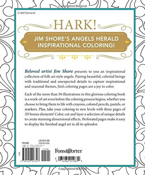 Jim Shore Angel Coloring Book: 50+ Glorious Folk Art Angel Designs for Inspirational Coloring