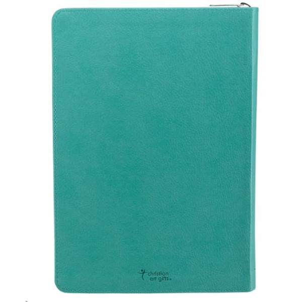 I Can Do Everything Through Him Zippered Turquoise Flexcover Journal