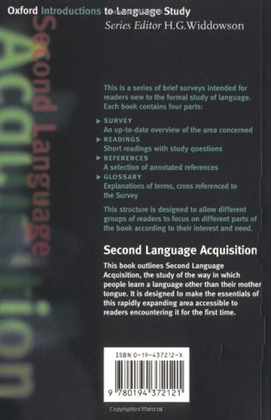 Second Language Acquisition (Oxford Introduction to Language Study Series)