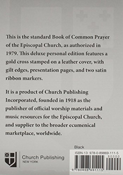 Book of Common Prayer Deluxe Personal Edition: Black Bonded Leather