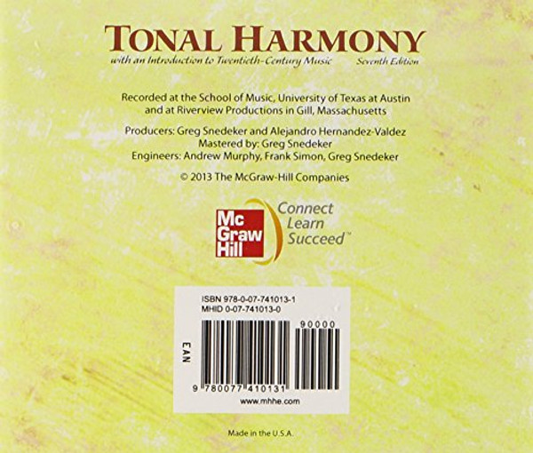 Audio CD for Tonal Harmony