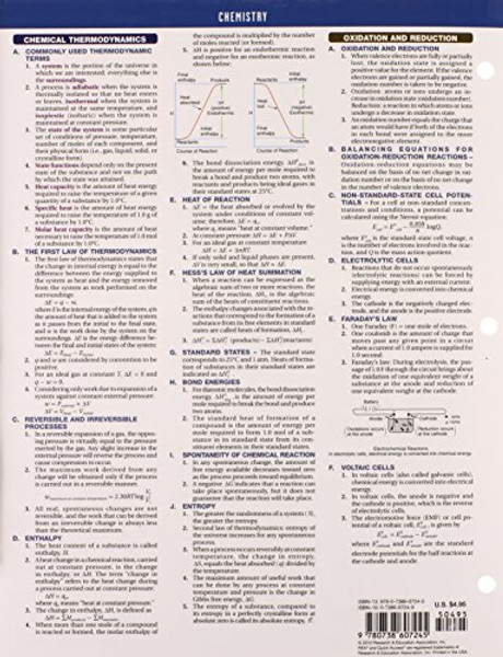 Chemistry - REA's Quick Access Reference Chart (Quick Access Reference Charts)