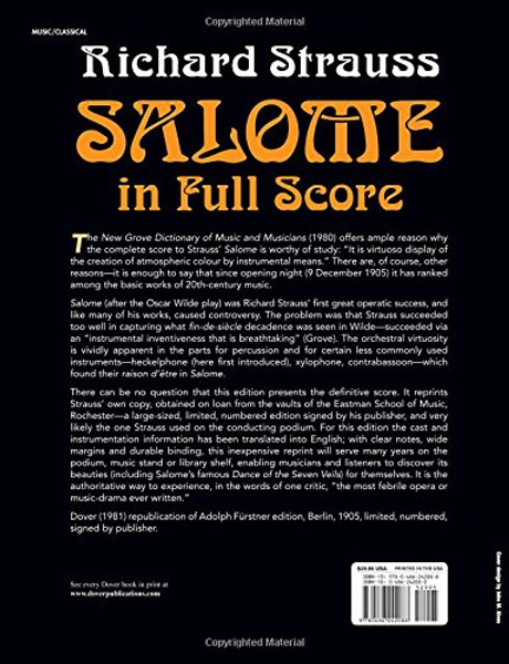 Salome in Full Score (Dover Music Scores)