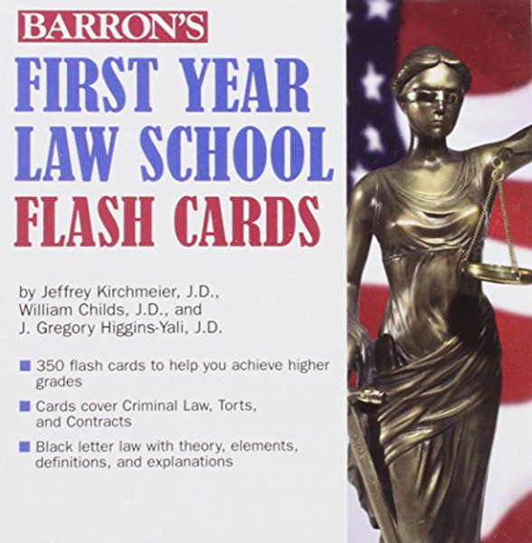 Barron's First Year Law School Flash Cards: 350 Cards with Questions & Answers