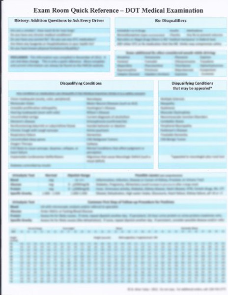 The DOT Medical Exam - Quick Reference