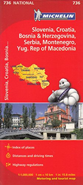 Slovenia,Croatia, Bosnia (Michelin National Maps)