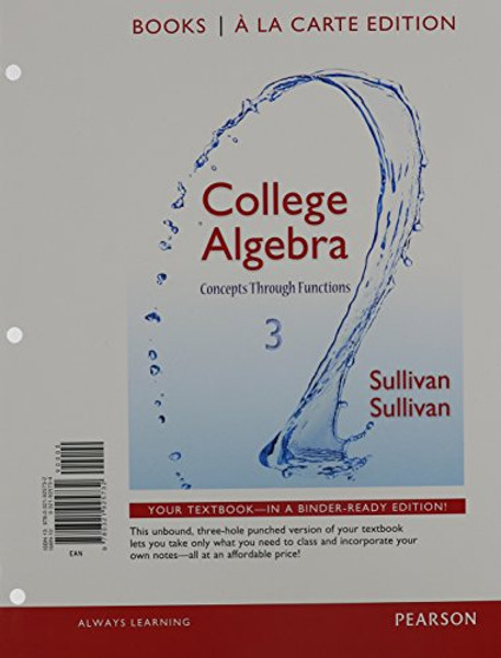 College Algebra: Concepts Through Functions, Books a la Carte Edition Plus NEW MyMathLab -- Access Card Package (3rd Edition)