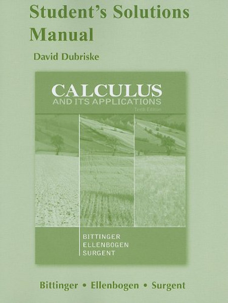 Student Solutions Manual for Calculus and Its Applications