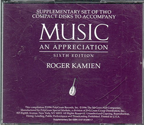 Music an Appreciation : Supplimentary Set of Two Compact Discs