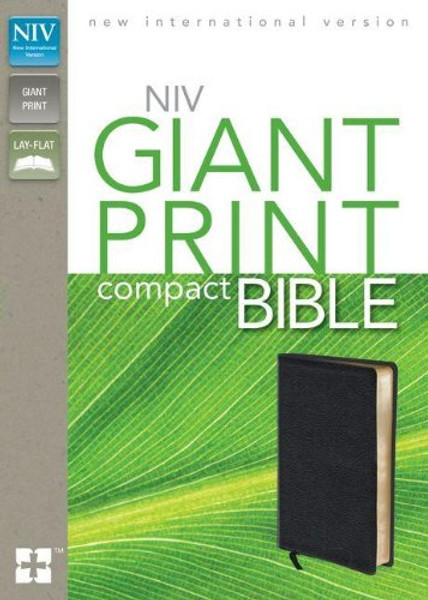 NIV, Giant Print Compact Bible, Bonded Leather, Black