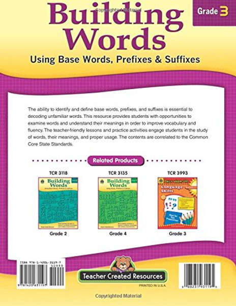 Building Words: Using Base Words, Prefixes and Suffixes Gr 3