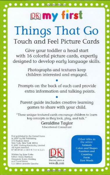 My First Touch & Feel Picture Cards: Things That Go (My 1st T&F Picture Cards)