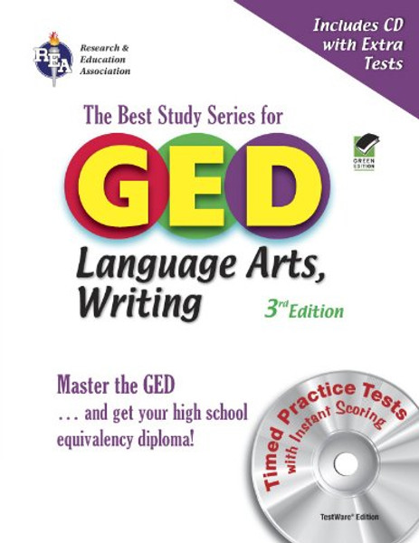 GED Language Arts, Writing w/ CD-ROM (GED Test Preparation)