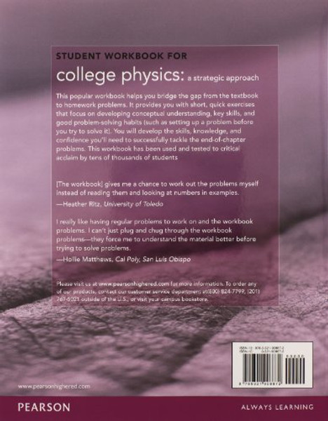 Student Workbook for College Physics: A Strategic Approach Volume 2 (Chs. 17-30)