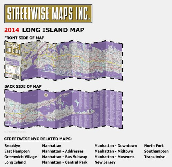 Streetwise Long Island Map - Laminated Regional Road Map of Long Island, New York