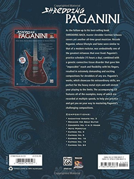 Shredding Paganini: Heavy Metal Guitar Meets 9 Masterpieces by Niccolo Paganini, Book & Online Audio (Shredding Styles)