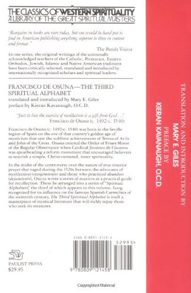 Francisco De Osuna: Third Spiritual Alphabet (Classics of Western Spirituality) (Classics of Western Spirituality (Paperback))