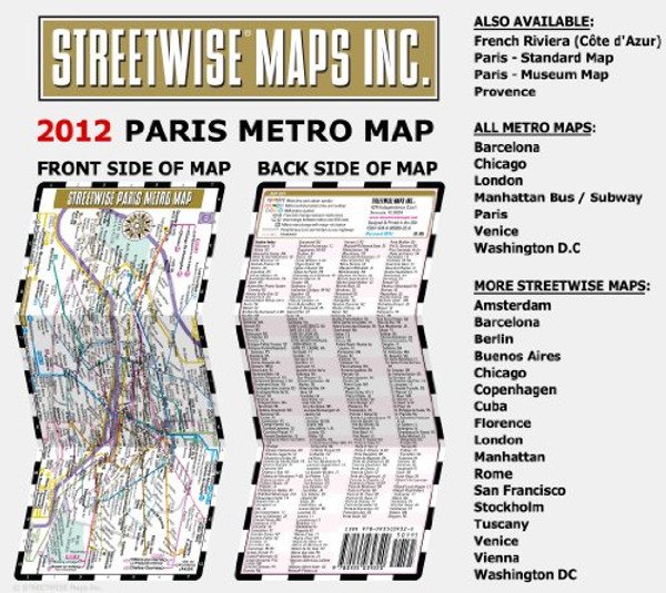 Streetwise Paris Metro Map - Laminated Paris Metro Map - Folding pocket & wallet size metro map for travel