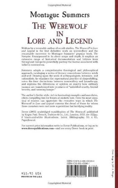 The Werewolf in Lore and Legend (Dover Occult)