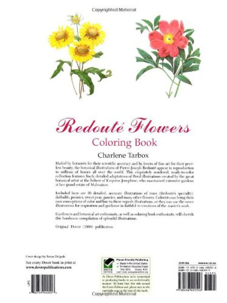 Redout Flowers Coloring Book (Dover Nature Coloring Book)