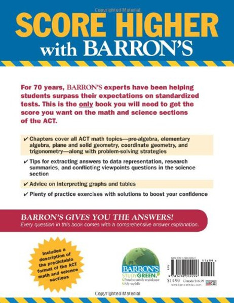 Barron's ACT Math and Science Workbook, 2nd Edition (Barron's Act Math & Science Workbook)