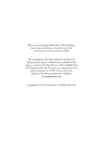 La Guitarra - A Comprehensive Study Of Classical Guitar Technique And Guide To Performing