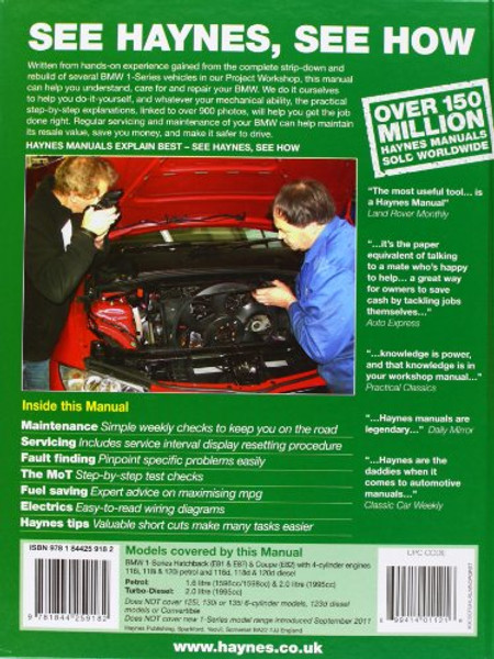 BMW 1 Series Petrol & Diesel (04-11). Martynn Randall (Haynes Service and Repair Manuals)