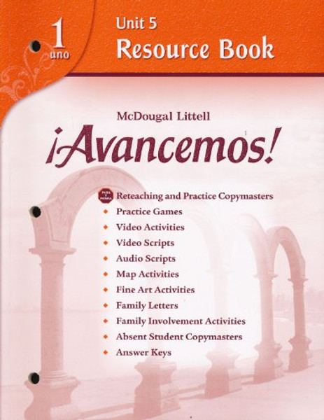 Avancemos!: Unit Resource Book 5 Level 1 (Spanish Edition)