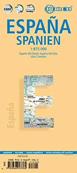Laminated Spain Map by Borch (English Edition)