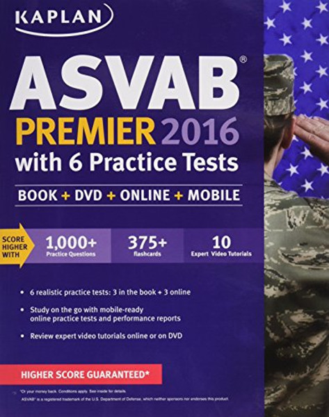 Kaplan ASVAB Premier 2016 with 6 Practice Tests: Book + Online (Kaplan Test Prep)