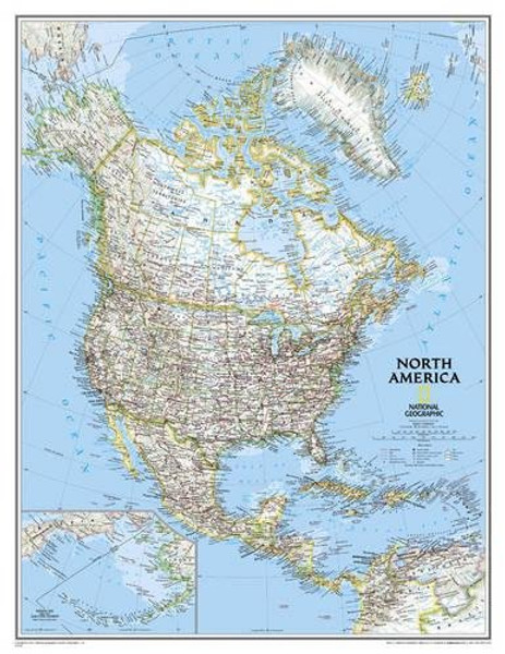 North America Classic [Tubed] (National Geographic Reference Map)