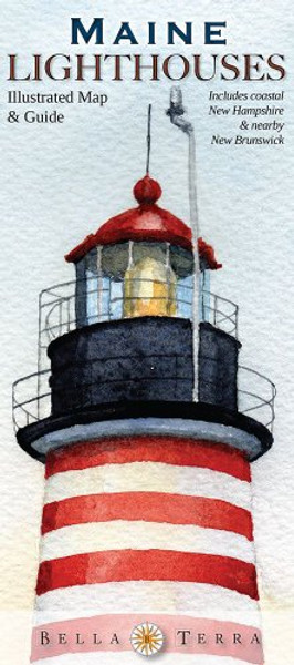 Maine Lighthouses Illustrated Map & Guide