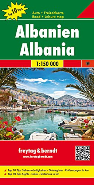 Albania, Top 10 Tips, Road map 1:150,000 (English, French, Italian and German Edition)