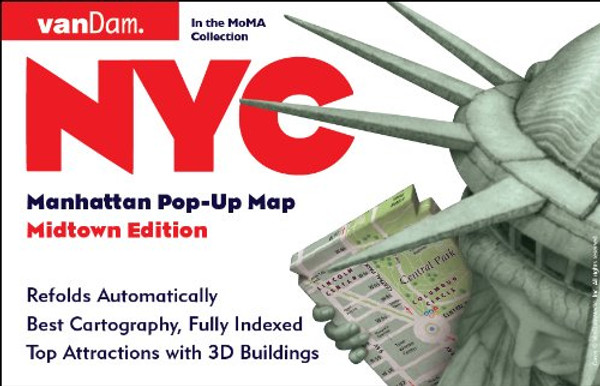 Pop-Up NYC Map by VanDam - City Street Map of New York City, New York - Laminated folding pocket size city travel and subway map, 2017 Edition (Pop-Up Map)