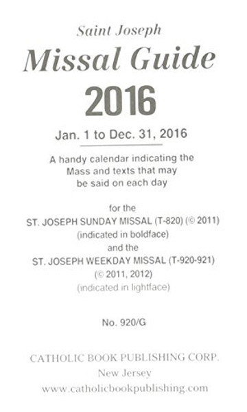 Missal Guide for 2016