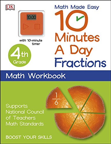 10 Minutes a Day: Fractions, Fourth Grade (Math Made Easy)