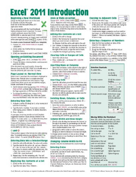 Excel 2011 for Mac: Introduction Quick Reference Guide (Cheat Sheet of Instructions, Tips & Shortcuts - Laminated Cards)