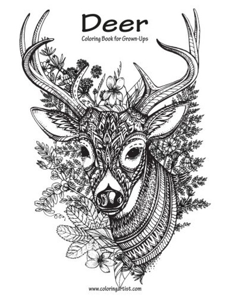 Deer Coloring Book for Grown-Ups 1 (Volume 1)