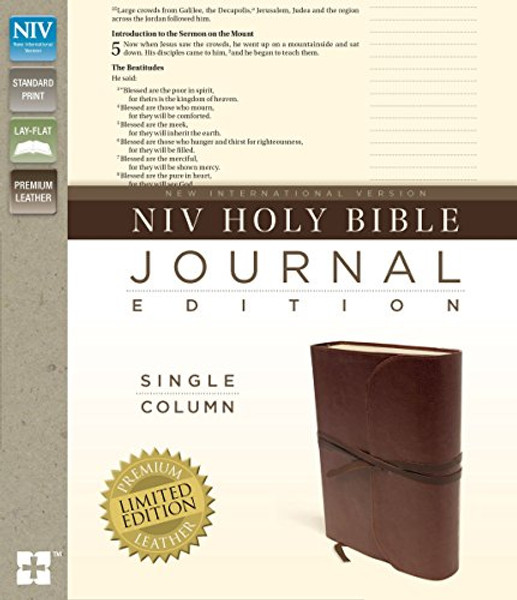 NIV, Holy Bible, Journal Edition, Premium Leather, Brown