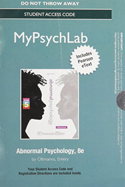 NEW MyLab Psychology  with Pearson eText -- Standalone Access Card -- for Abnormal Psychology (8th Edition)