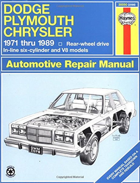 Dodge/Plymouth/Chrysler Fullsize (rwd)  '71'89 (Haynes Repair Manuals)