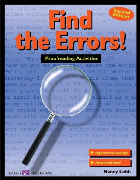 Find the Errors!: Proofreading Activities (011588e5) (Walch Reproducible Books)