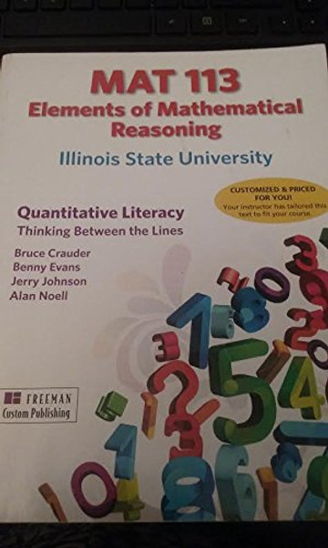 Mat113 Elements of Mathematical Reasoning Quantitative Literacy Illinois State University
