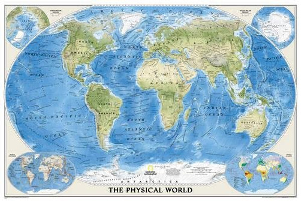 World Physical [Enlarged and Laminated] (National Geographic Reference Map)