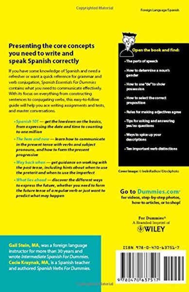 Spanish Essentials For Dummies