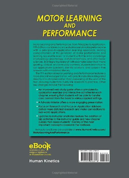 Motor Learning and Performance-5th Edition With Web Study Guide: From Principles to Application