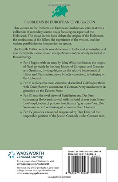 The Holocaust: Problems and Perspectives of Interpretation (Problems in European Civilization Series)
